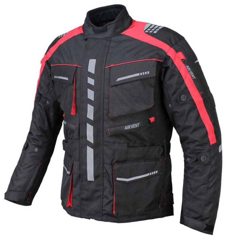 Alpha Speeds Motorradjacke Herren Motorrad Textil Jacke Biker wasserdicht Jacke mit Protektoren Sport, Innenjacke ist trennbar: All Season, Rot von Alpha Speeds