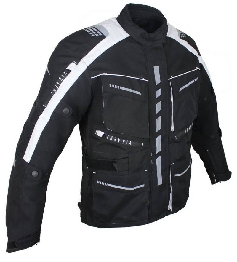 Alpha Speeds Motorradjacke Herren Motorrad Textil Jacke Biker wasserdicht Jacke mit Protektoren Sport, Innenjacke ist trennbar: All Season, Weiß von Alpha Speeds