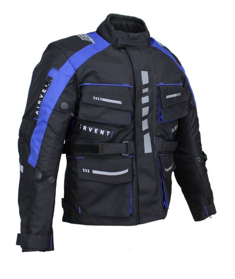 Alpha Speeds Motorradjacke Kinder Motorrad Textil Jacke Biker wasserdicht Jacke mit Protektoren Sport, Innenjacke ist trennbar: All Season, Blau von Alpha Speeds