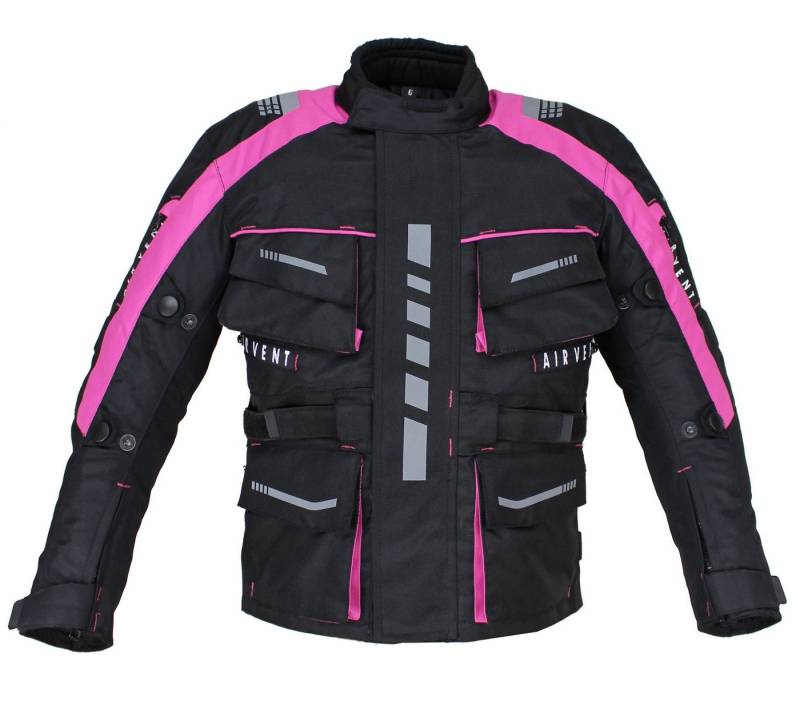 Alpha Speeds Motorradjacke Kinder Motorrad Textil Jacke Biker wasserdicht Jacke mit Protektoren Sport, Innenjacke ist trennbar: All Season, Pink von Alpha Speeds
