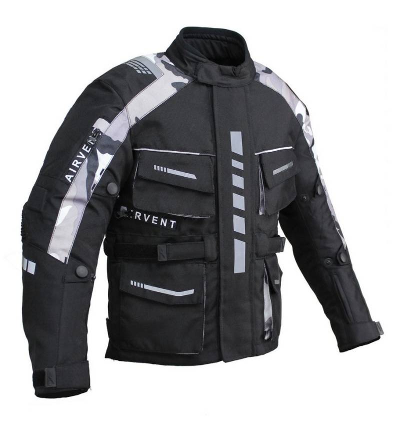 Alpha Speeds Motorradjacke Kinder Motorrad Textil Jacke Biker wasserdicht Jacke mit Protektoren Sport, Innenjacke ist trennbar: All Season, Camouflage Grau Alpha Speeds Motorradjacke Kinder Motorrad Textil Jacke Biker wasserdicht Jacke mit Protektoren Sport, Innenjacke ist trennbar: All Season, Camouflage Grau von Alpha Speeds