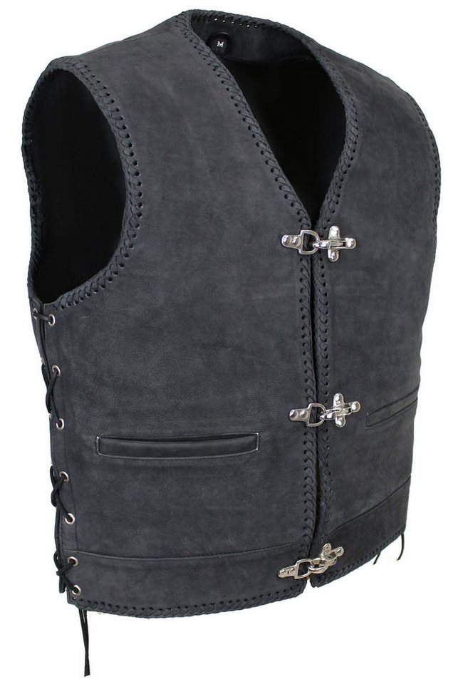 Alpha Speeds Motorradweste Motorradweste Nubuk Lederweste Bikerweste Motorrad Kutte Leder Kutte Motorrad & Freizeit Herren Leder Weste von Alpha Speeds