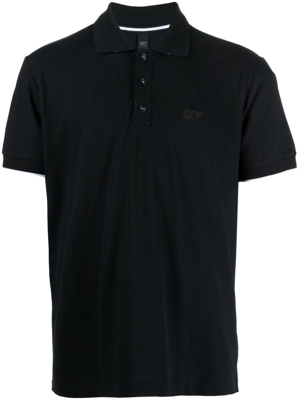 Alpha Tauri Pikee-Poloshirt mit Logo-Applikation - Schwarz von Alpha Tauri