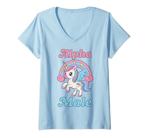 Damen Alpha-Einhorn - Alpha Male Unicorn Meme - Alphamale T-Shirt mit V-Ausschnitt Damen Alpha-Einhorn - Alpha Male Unicorn Meme - Alphamale T-Shirt mit V-Ausschnitt von Alpha Unicorn Male