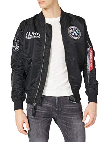 Alpha Industries Herren MA-1 Moon Landing Reversible Bomberjacke, Black, S von ALPHA INDUSTRIES