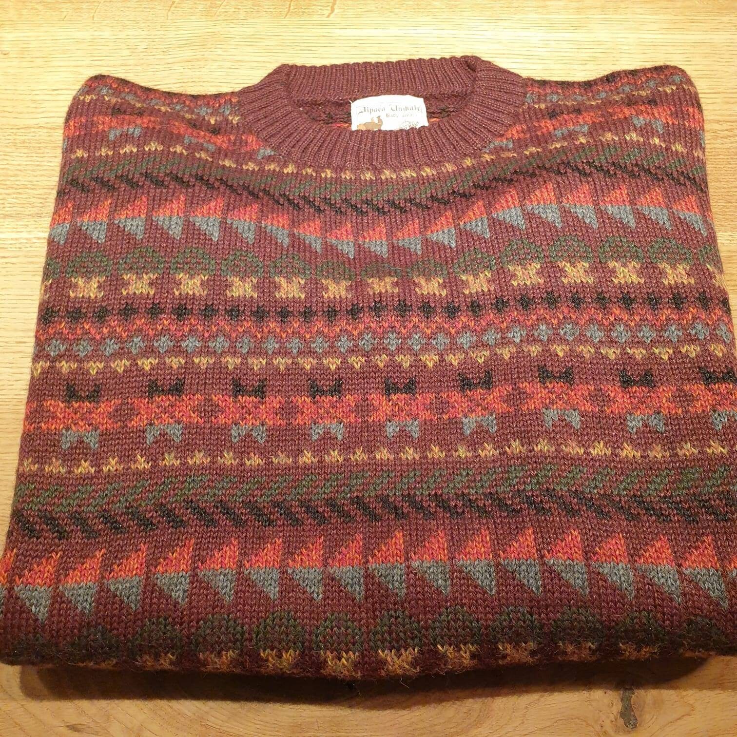 Kuschelig Weicher Pullover Aus Babyalpakawolle, Gestricktes Unikat Multicolor Rot Kuschelig Weicher Pullover Aus Babyalpakawolle, Gestricktes Unikat Multicolor Rot von AlphaAlpakaUnikate