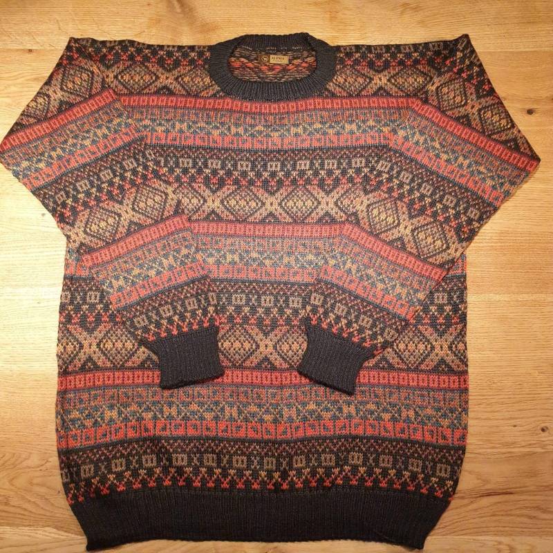 Pullover Aus Babyalpakawolle Gestricktes Unikat Multicolor von AlphaAlpakaUnikate