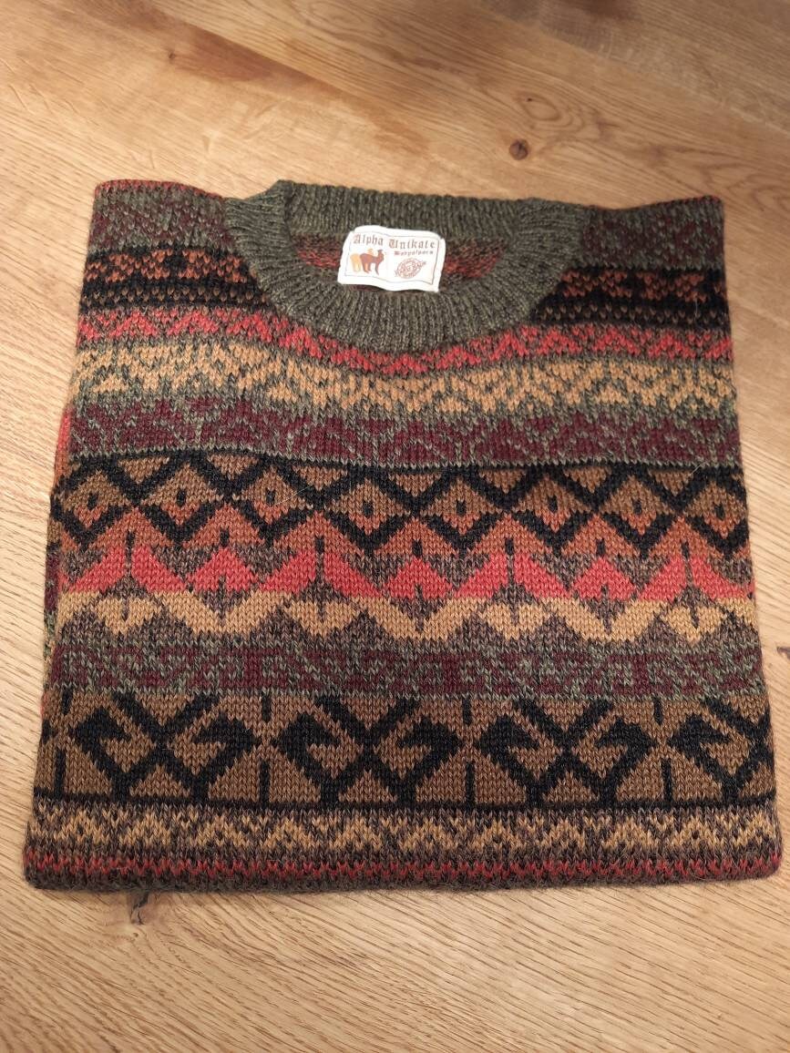 Pullover Babyalpakawolle Gemustert Pullover Babyalpakawolle Gemustert von AlphaAlpakaUnikate