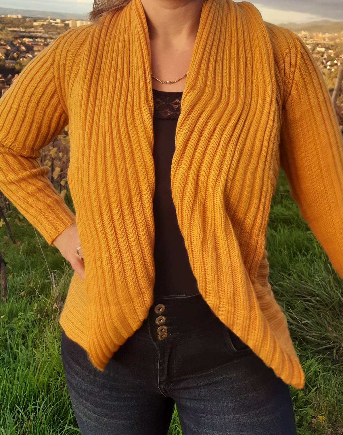 Rundstrickjacke Aus Alpakawolle, Gelb, Gestricktes Unikat Rundstrickjacke Aus Alpakawolle, Gelb, Gestricktes Unikat von AlphaAlpakaUnikate
