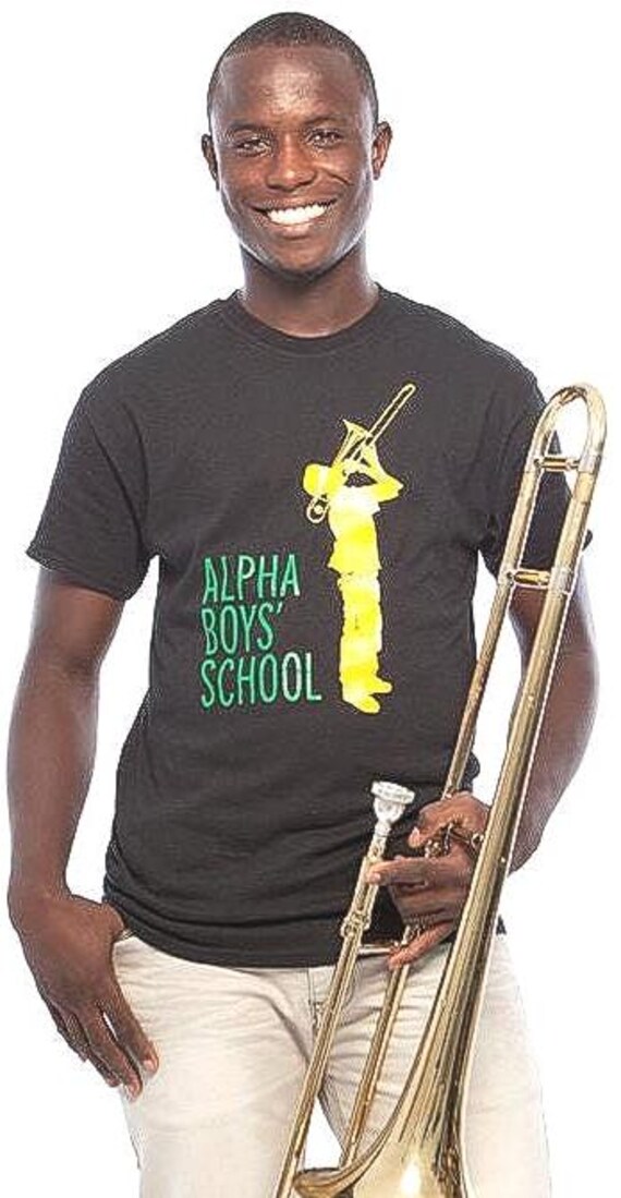 Abs2 T-Shirt Mit Dem Posaune Jungenmotiv Aus 100% Baumwolle von AlphaBoysSchool