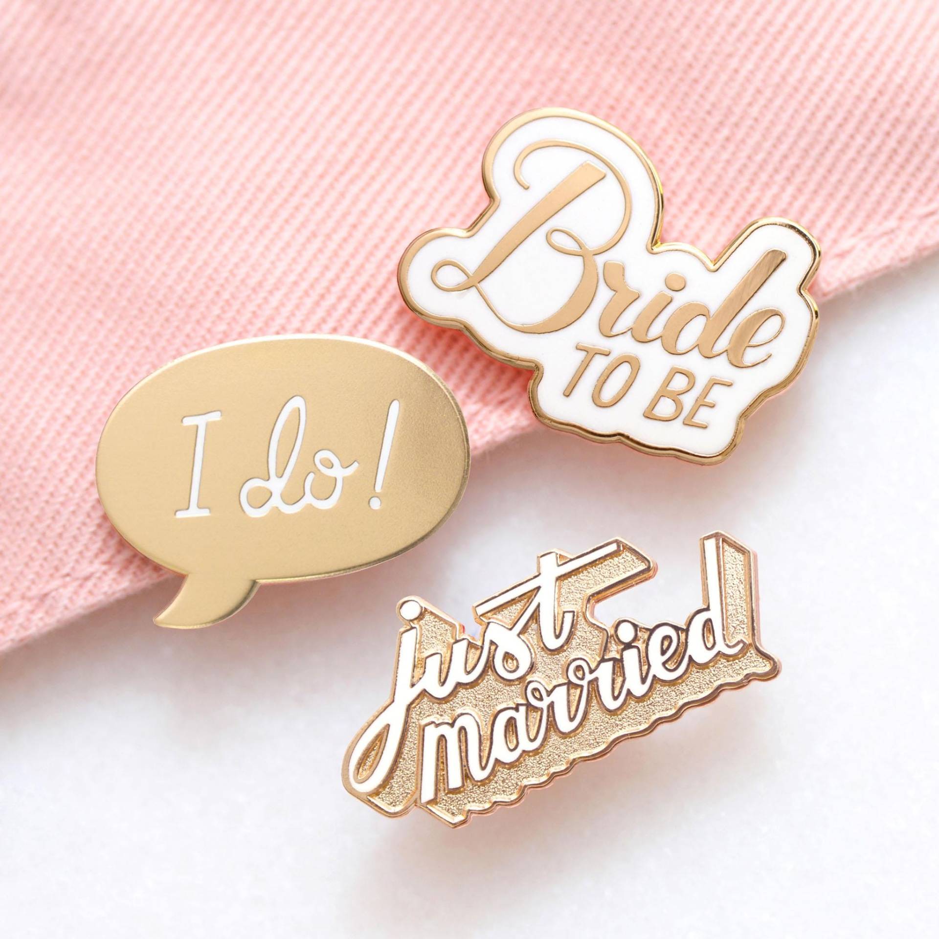 3Er Set - Hochzeit Emaille Pin Junggesellinnenabschied Brautgeschenk Pins von AlphabetBags