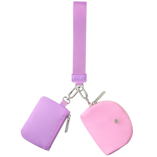 Doppeltaschen-Armband – Schlüsselanhänger, RFID-blockierend, Mini-Geldbörse mit Reißverschluss und abnehmbarem Riemen, Mini-Münzgeldbörse für Damen, mit Premium-Reißverschlüssen und Metallschnallen Doppeltaschen-Armband – Schlüsselanhänger, RFID-blockierend, Mini-Geldbörse mit Reißverschluss und abnehmbarem Riemen, Mini-Münzgeldbörse für Damen, mit Premium-Reißverschlüssen und Metallschnallen von Alphantino