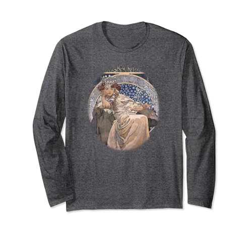 Alphonse Mucha Damen T-Shirt Jugendstil Langarmshirt von Alphonse Mucha Art Nouveau Shirts