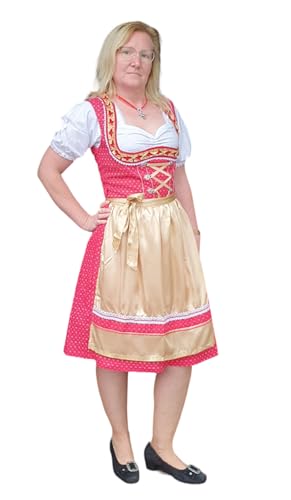 Alpin Trachten Mini Dirndl Minidirndl Trachtenkleid 3 tlg. Set Rot Dirndl (Grün, 56) von Alpin Trachten