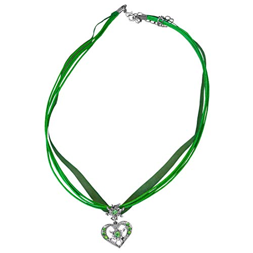 Alpin Trachten Trachtenkette-Dirndlkette-Traachtenschmuck-Herz-mit-Strass-795s (Grün) von Alpin Trachten