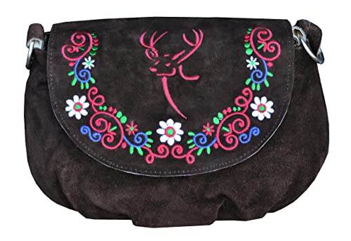 Alpin Trachten Trachtentasche Handtasche Ledertasche Dirndltasche Mit Stickerei - PK21 von Alpin Trachten