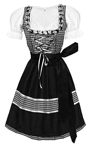 Dirndl Schwarz Weiß Trachtenkleid Minidirndl 3 TLG. Set - Lena (44) von Alpin-Trachten