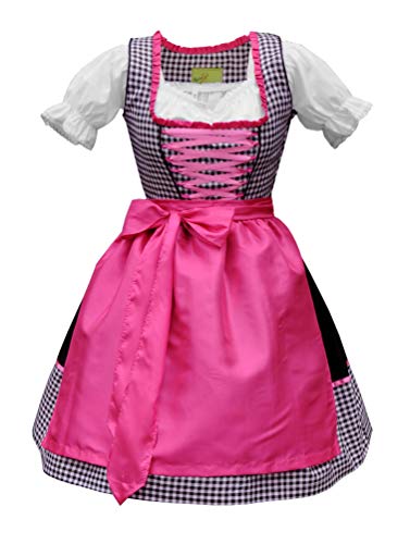Mini Dirndl Minidirndl Trachtenkleid Schwarz Pink 3 TLG. Set - Daisy (42) von Alpin Trachten