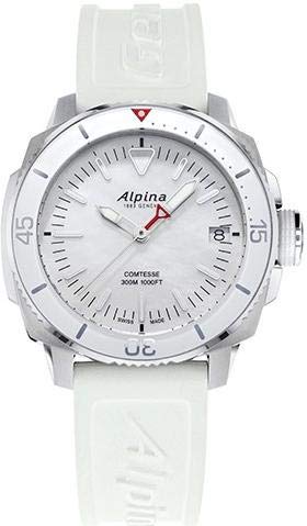 Alpina Damen Analog Quarz Uhr mit Gummi Armband AL-240MPW2VC6 von Alpina