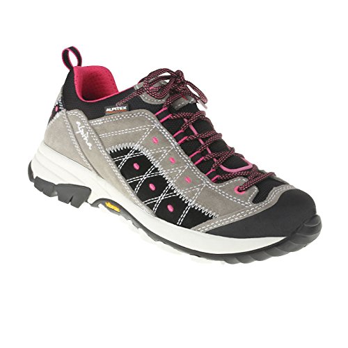 Alpina Damen Schnürer Kim, aus echtem Leder in Weite H, wetterfeste Trekkingschuhe mit atmungsaktiver und wasserabweisender Alpitex Membran und losen Einlegesohlen 36 grau von Alpina