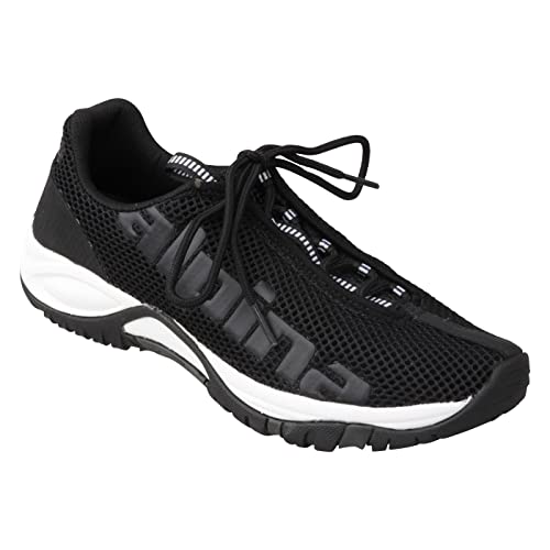 Alpina Damen und Herren Outdoor Schuh Charlie, Trekking Schnürer in der Bequemschuhweite H, Wechselfußbett, Größe 36-48, sportlich, bequem, leicht, trittfest, Obermaterial Synthetik/Mesh 38 schwarz von Alpina