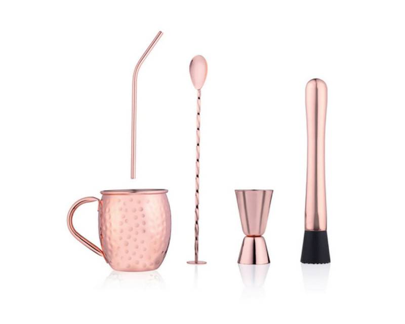 *Alpina* Fahrradkorb alpina Cocktail-Set – 7-teilig – Edelstahlmaterial – Roséfarben *Alpina* Fahrradkorb alpina Cocktail-Set – 7-teilig – Edelstahlmaterial – Roséfarben von *Alpina*