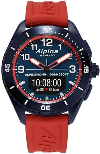 Alpina Herren Analog-Digital Quarz Uhr mit Gummi Armband AL-284LNRW5NAQ6 von Alpina