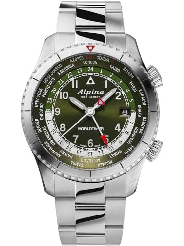 Alpina Herren Analog Quarz Uhr mit Edelstahl Armband mid-39671 von Alpina