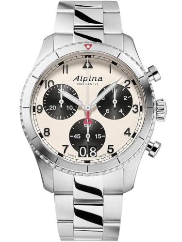 Alpina Herren Analog Quarz Uhr mit Edelstahl Armband mid-39675 von Alpina