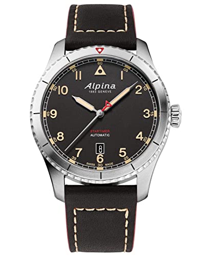 Alpina Herren Analog Quarz Uhr mit Leder Armband AL-525BBG4S26 von Alpina