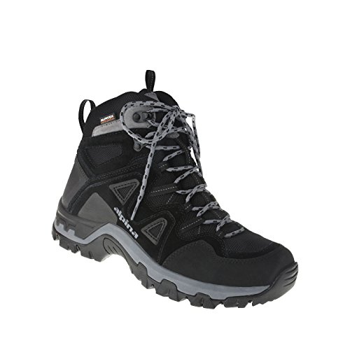 Alpina Herren Schnürer Robin aus echtem Leder und wasserabweisender und atmungsaktiver Alpitex Membran in Weite H, Trekking Stiefel mit Einlegesohle 45 schwarz von Alpina