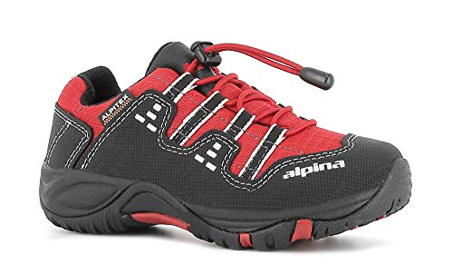 Alpina Kinder Wanderschuhe, ATOS rot/schwarz, mit Rutschfester Gummisohle, Unisex, Gr. 28 von Alpina