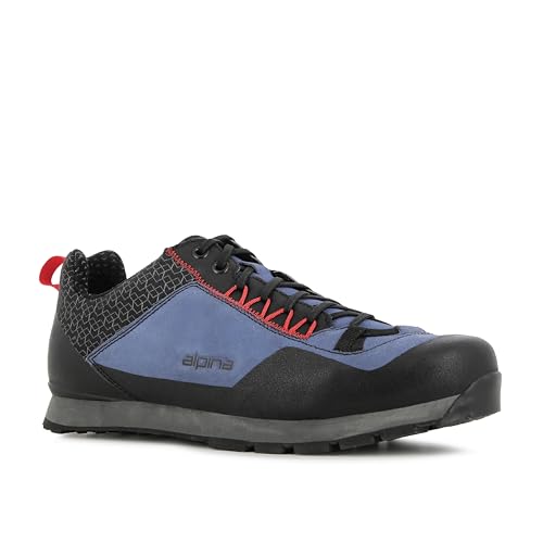 Alpina Lin 24 Wanderschuhe Herren und Damen – Leichte Trekkingschuhe mit Leder-Obermaterial, Robuste Zustiegsschuhe – Atmungsaktive Wanderhalbschuhe – rutschfeste Synthetiksohle von Alpina