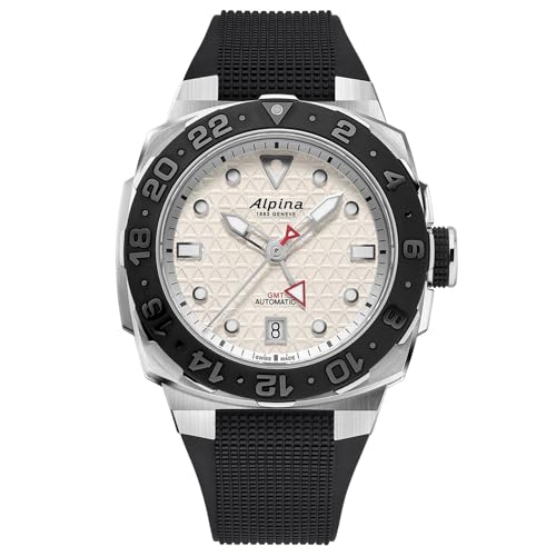 Alpina Seastrong Diver Extreme Gmt Automatic AL-560LG3VE6 Herrenuhr, silber / schwarz, Armband von Alpina