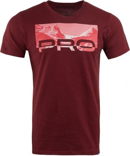 ALPINE PRO GETER Herren Baumwoll-T-Shirt | Bedruckt | Sport, Spaziergänge & Outdoor | Dehnbares Naturmaterial | Angenehm auf der Haut | Semi-Fitted Schnitt | 100% Baumwolle, Rot, L von ALPINE PRO