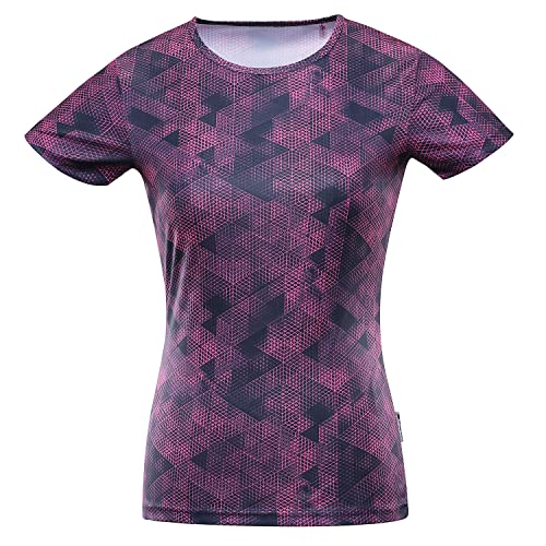 ALPINE PRO QUATRA Damen-T-Shirt | Sommerliche Farben und Druckmuster | Funktionelles COOL-Dry Material | Schnell trocknend | Ideal für Sport, Natur und Fitness | Semi-Fitted-Schnitt von ALPINE PRO