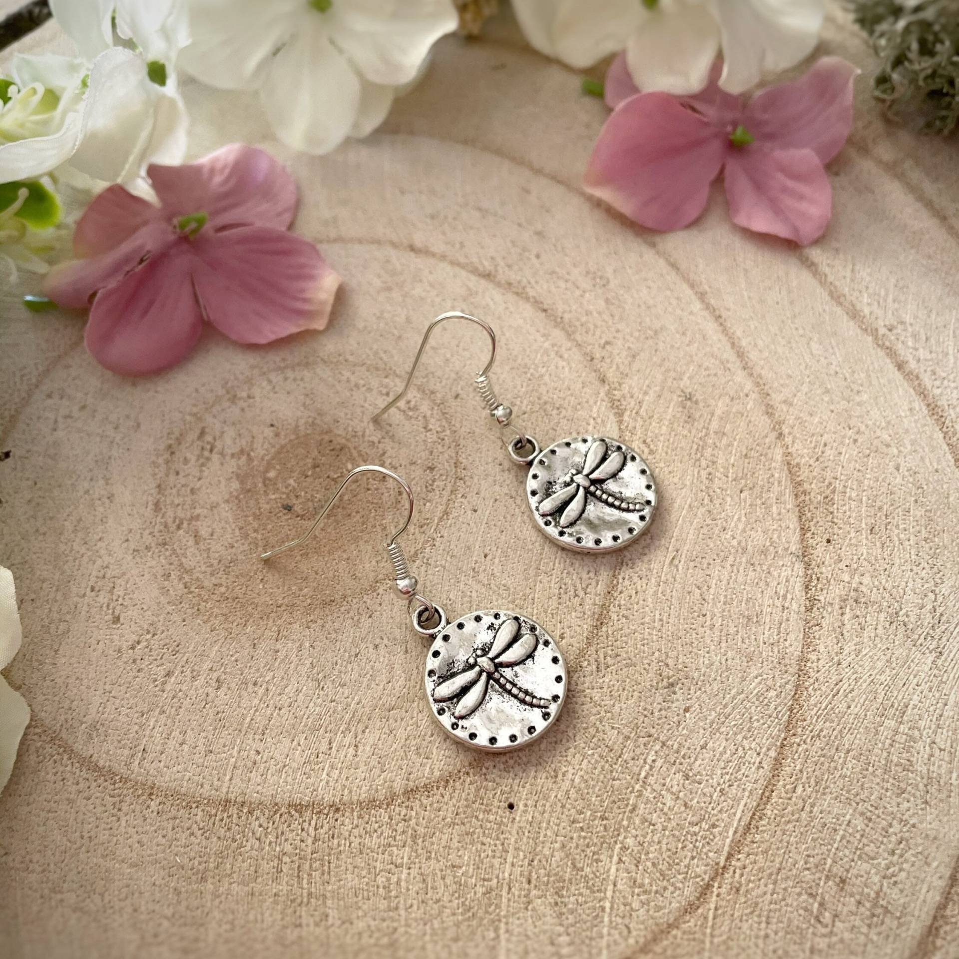 Libelle Disc Ohrringe, Anhänger Ohrringe von AlpineAngelBijoux