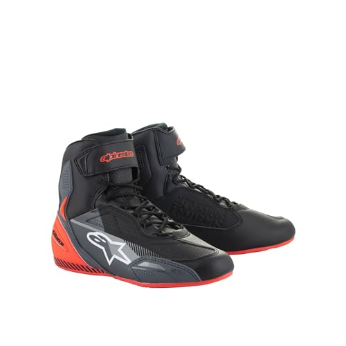 Alpinestars Herren 2510219-1130-10 Motorcycle Boot, Schwarz Grau Rot Fluo, 43 EU von Alpinestars