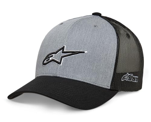 Alpinestars Herren Ageless Outline Trucker Hat Baseballkappe, Grau Melange/Schwarz, One Size von Alpinestars