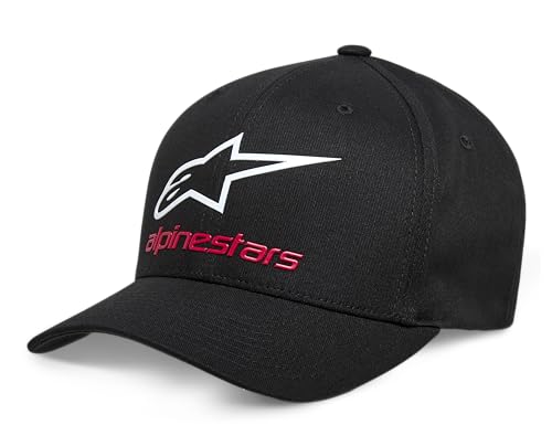Alpinestars Herren ORIGINAL Logo Flexfit HAT Baseballkappe, Schwarz/Weiß/Rot, L/XL von Alpinestars