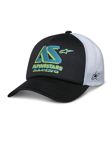 Alpinestars Herren Ayess Trucker Hat Baseball Cap Basecap Verstellbar Mütze Baseballkappe, Schwarz/Weiß, One Size von Alpinestars