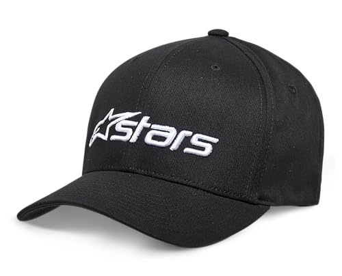 Alpinestars Herren ORIGINAL Logo Flexfit HAT Baseballkappe, Schwarz/Weiss, L/XL von Alpinestars