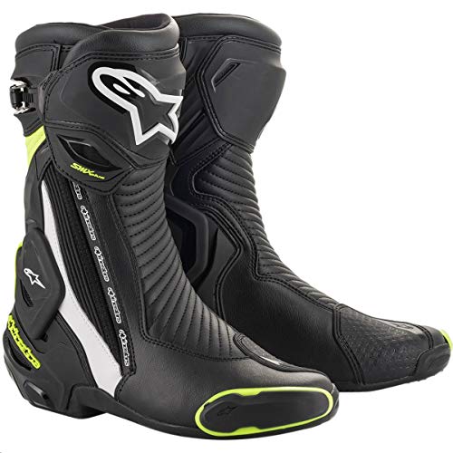 Alpinestars Herren Motorradst Motorcycle Boot, Schwarz Weiß Gelb Fluo, 42 EU von Alpinestars