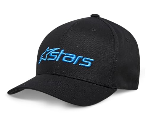 Alpinestars Herren ORIGINAL Logo Flexfit HAT Baseballkappe, Schwarz/Blau, S/M von Alpinestars