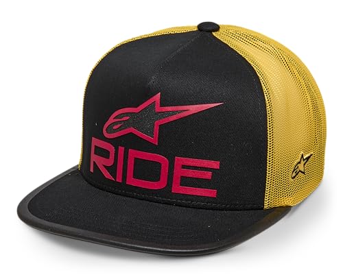 Alpinestars Herren ORIGINAL Logo Trucker HAT Baseballkappe, Schwarz/Gelb/Rot, Einheitsgröße von Alpinestars