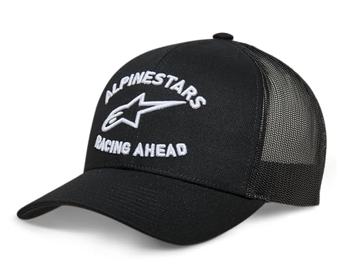 Alpinestars Herren Heritage Trucker HAT Baseballkappe, Schwarz/Schwarz/Weiß, One Size von Alpinestars