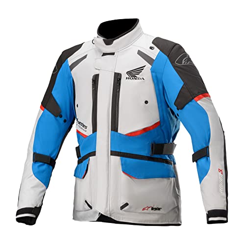 Alpinestars Honda Andes V3 Drystar Motorradjacke Herren (hellgrau/blau/rot), XXL von Alpinestars