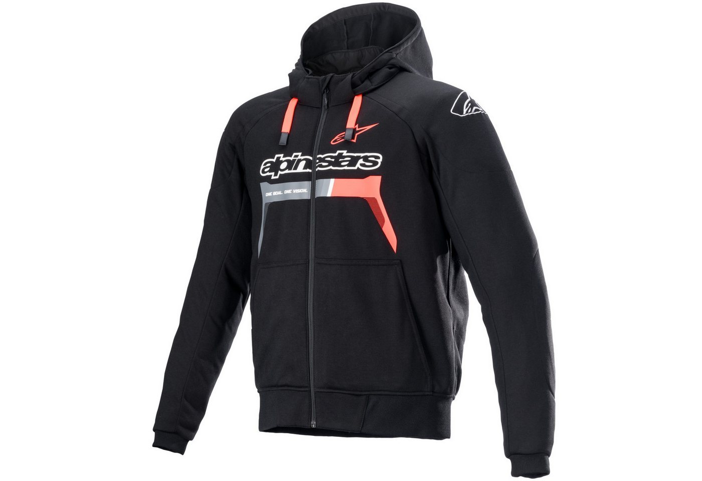 Alpinestars Motorradjacke Alpinestars Chrome Ignition Hoodie schwarz / rot-fluo XXL von Alpinestars