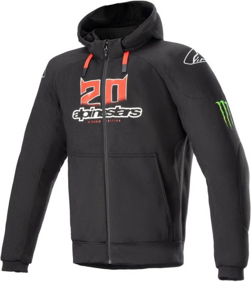 Alpinestars Motorradjacke FQ20 Chrome Ignition Monster Motorrad Zip Hoodie Wasserdicht protektoren von Alpinestars