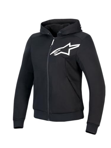 Alpinestars Stella Chrome V2 Sport Hoodie Damen Kapuzenpullover Jacke Schwarz Weiß, XL von Alpinestars